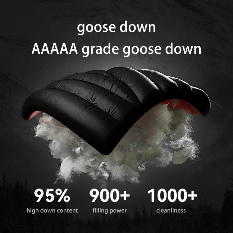 Packable down jackets with stuff sacks