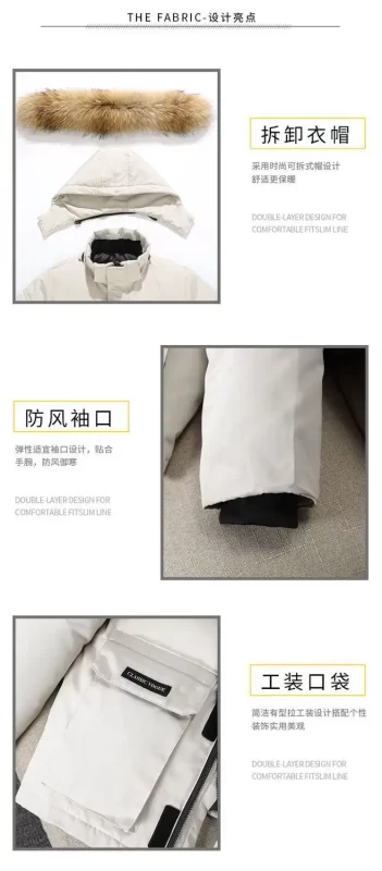 Canada Goose Style Parka 550FP Down Red with Fur