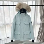 Canada Goose light blue mid-length jacket for men and women