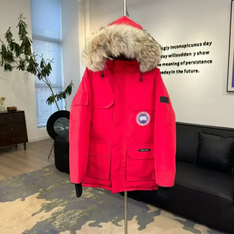 Canada Goose bright red unisex mid-length jacket