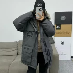 Canada Goose Graphite Grey Black Label Mid-Length Jacket for Men and Women