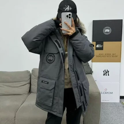 Canada Goose Graphite Grey Black Label Mid-Length Jacket for Men and Women