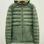Patagonia light green hooded detachable puffer jacket