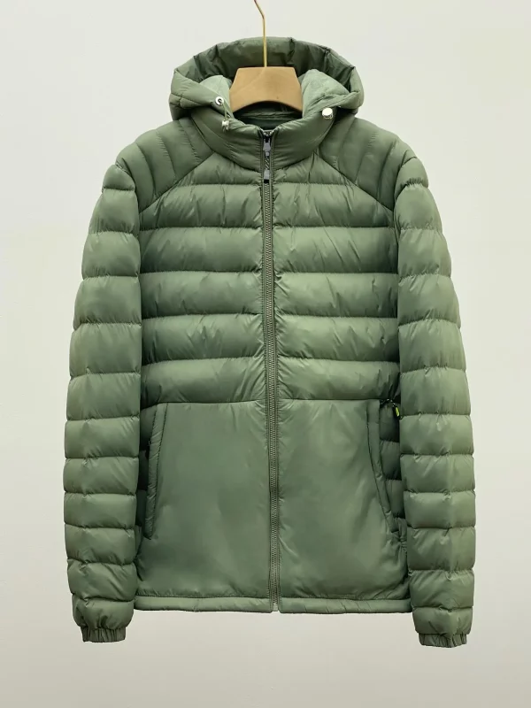 Patagonia light green hooded detachable puffer jacket