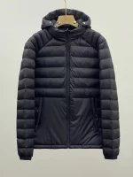 Patagonia black hooded down jacket with detachable hood