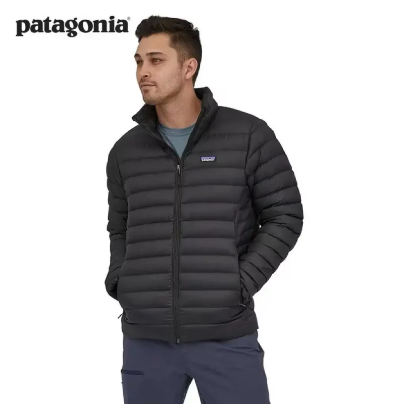 Patagonia black stand-collar down jacket