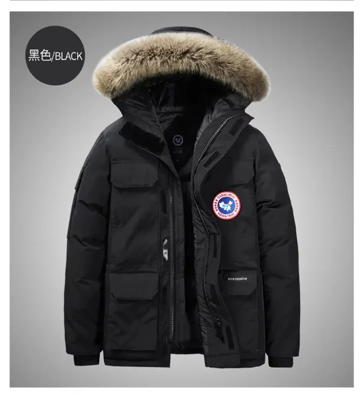 Heavyweight Black Parka with Dense Polyester Fill