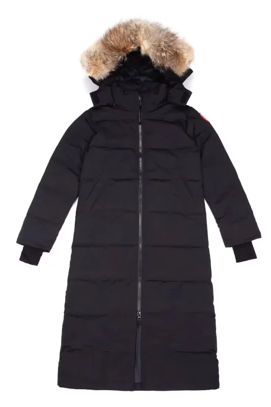 Canada Goose women’s black extra-long hooded coat