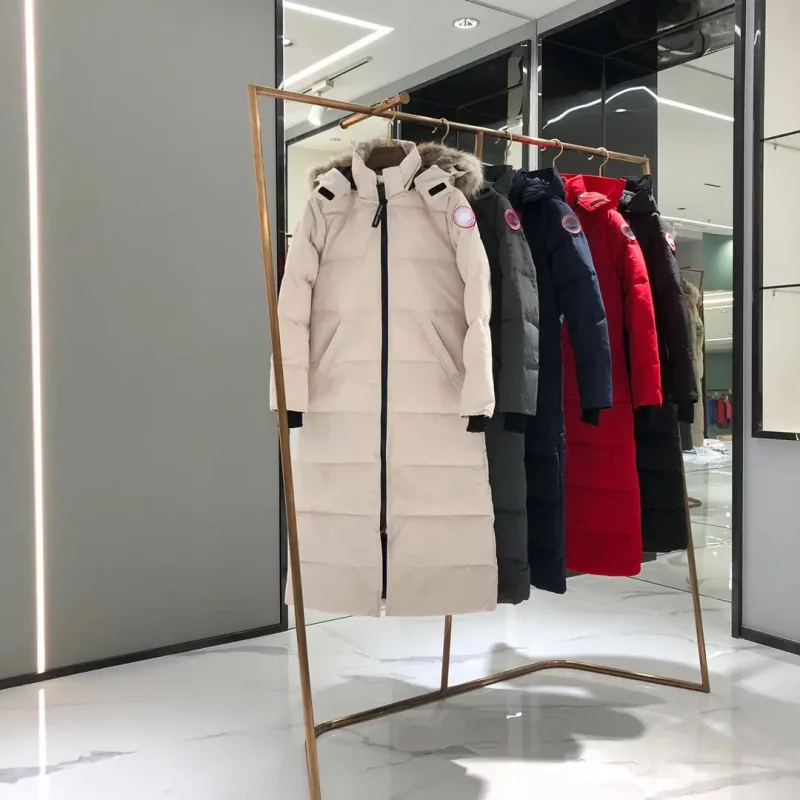 Canada Goose women’s extra-long hooded coat in gray