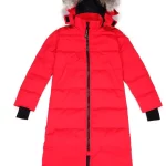 Canada Goose women's red extra-long hooded coat