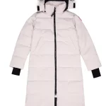 Canada Goose women's extra-long hooded coat in off-white