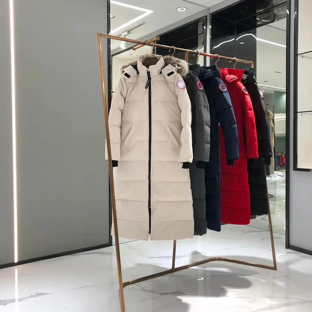 Canada Goose women's extra-long hooded coat in off-white