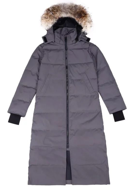 Canada Goose women’s extra-long hooded coat in gray