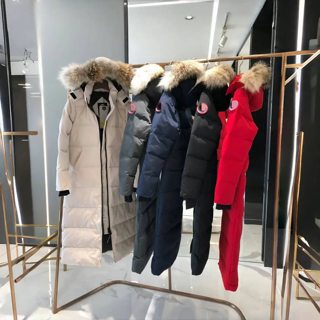 Canada Goose women's extra-long hooded coat in gray